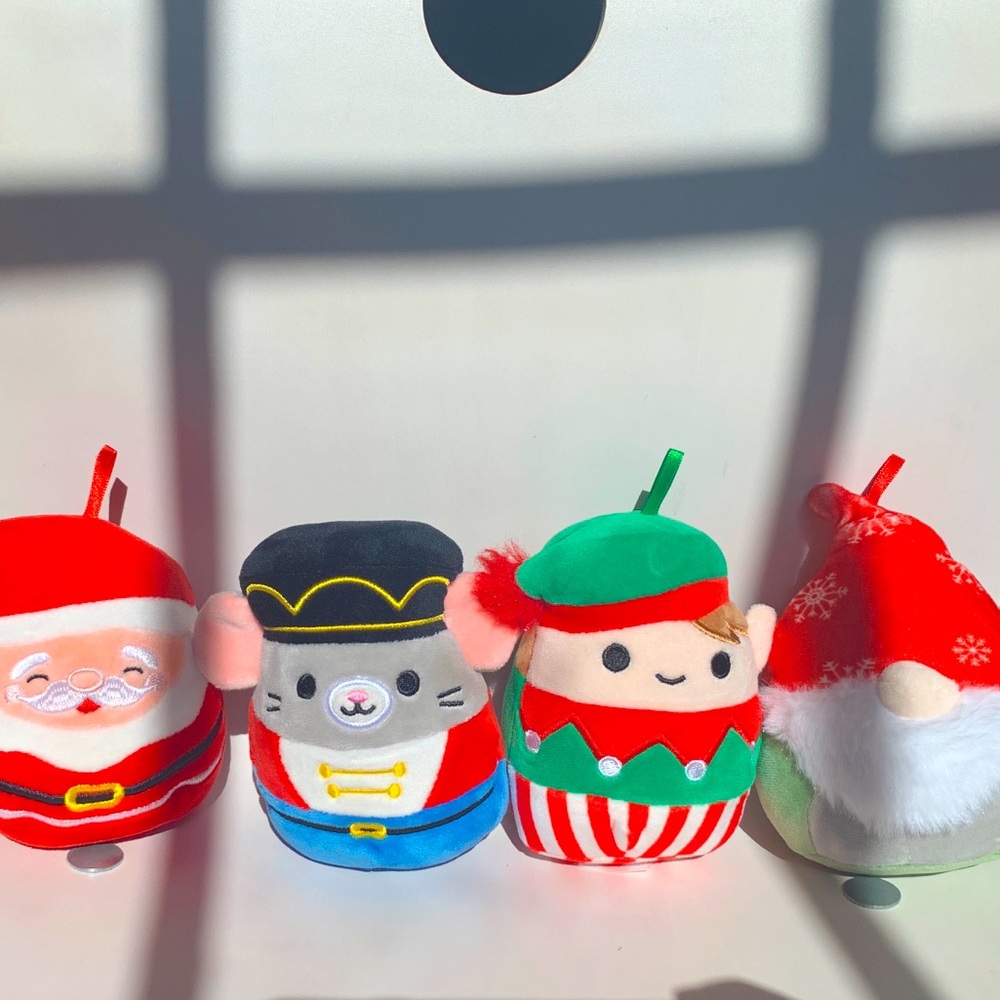 Christmas Set (Santa, Gnome, Mouse, Elf) Squishmallow 4.5”